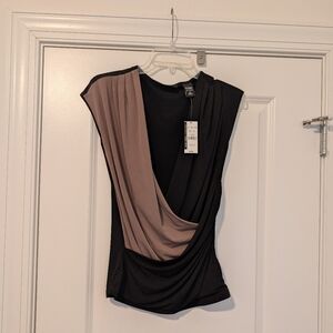 Elegant Black and Tan Women's Top